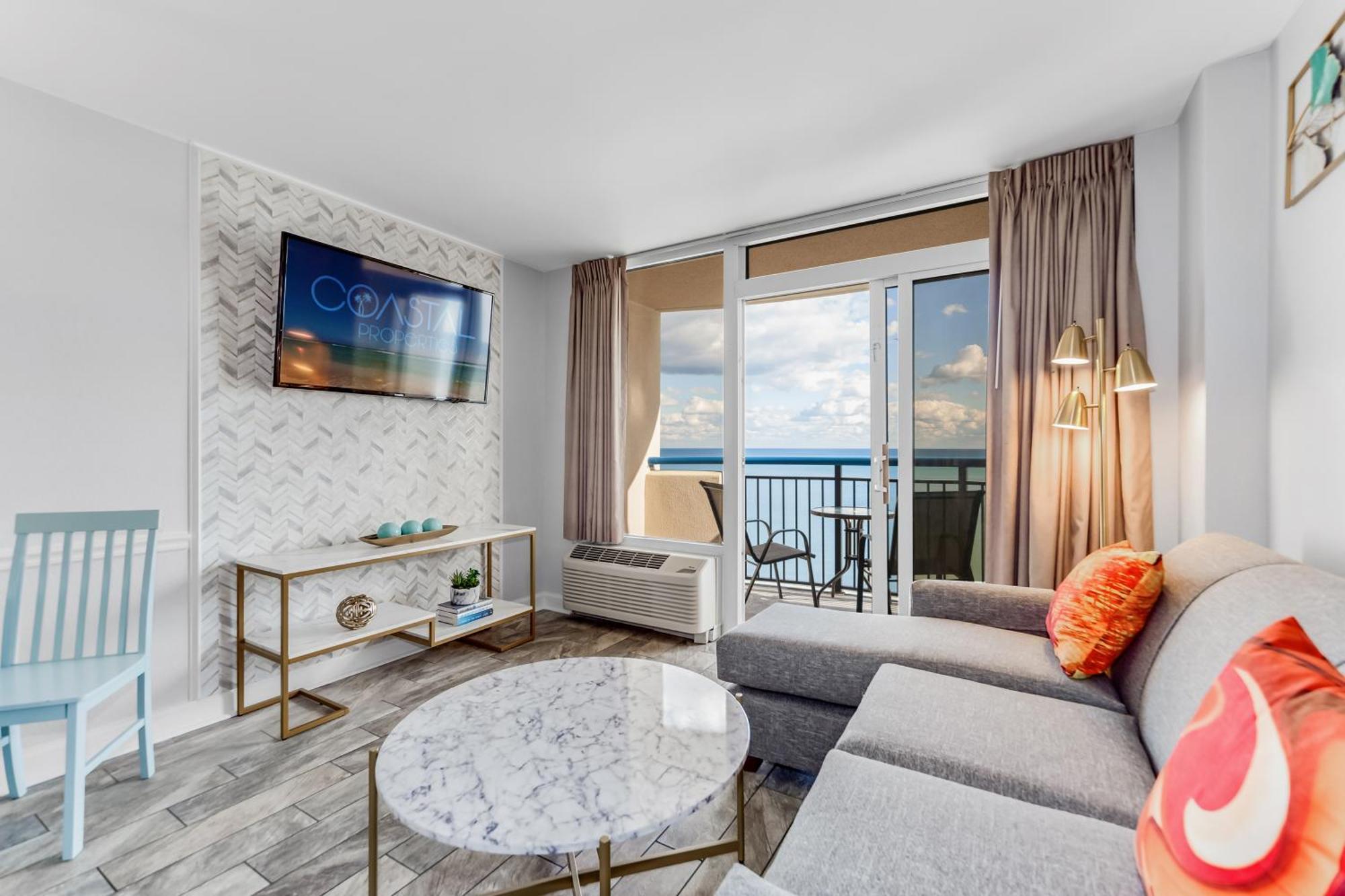 شقة Oceanfront Bliss, Amazing Views! 1235B شاطئ ميرتل المظهر الخارجي الصورة